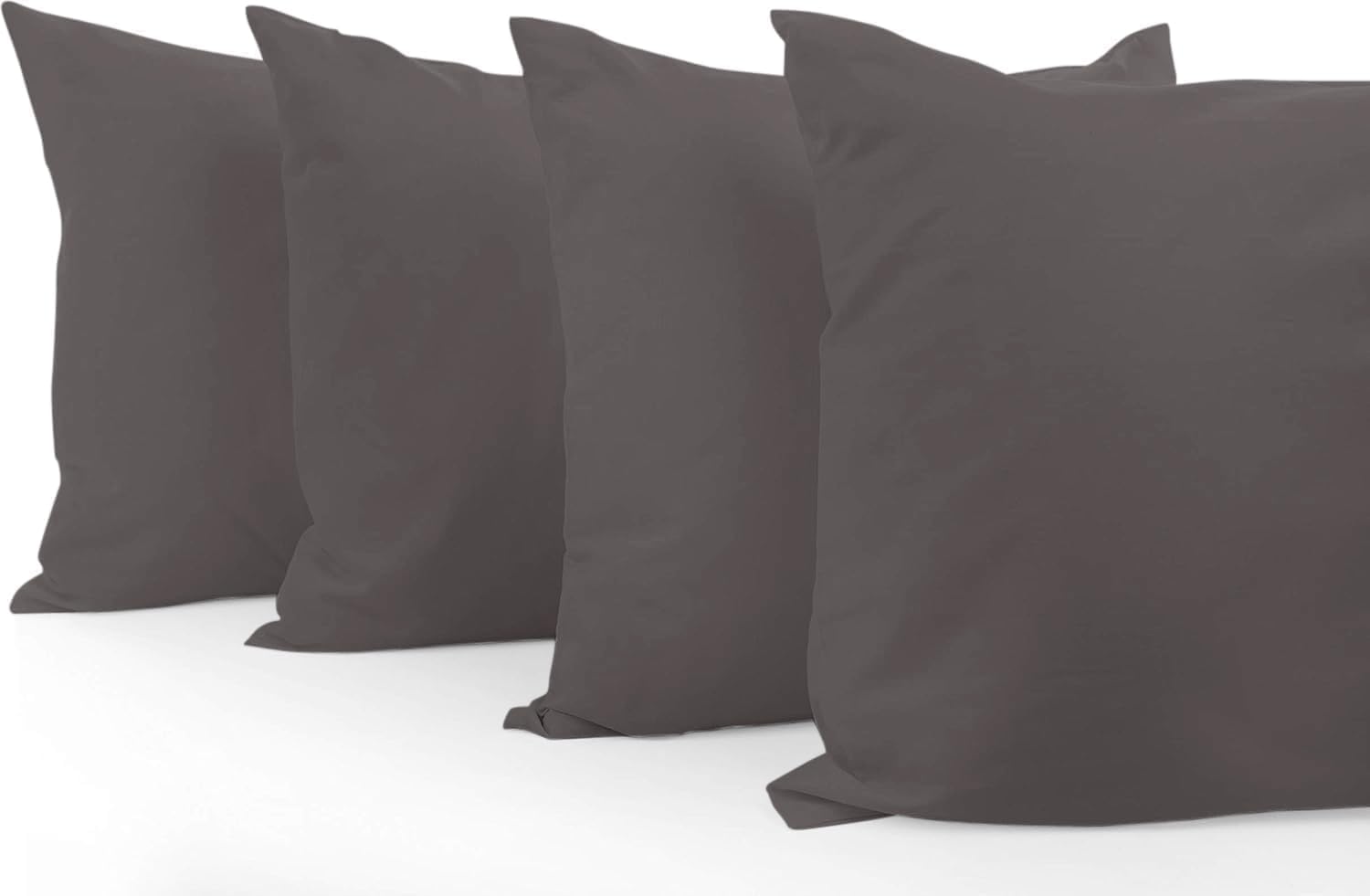 Comfort Beddings 4 Pack Pillowcases – 56x79cm Extra Wide Pillow Covers – 100% Egyptian Cotton – 810 Thread Count – Grey Extra Large Pillow Cases with Envelope Closure – Size 22"x31" — image 1