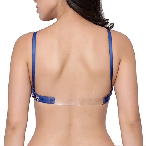 Image of Inner Sense Bra for Woman Made with Organic Cotton and Bamboo I Demi Cups Backless Bra for Woman with Removable Straps and Transparent Back I Non Padded Wire-Free Innerwear