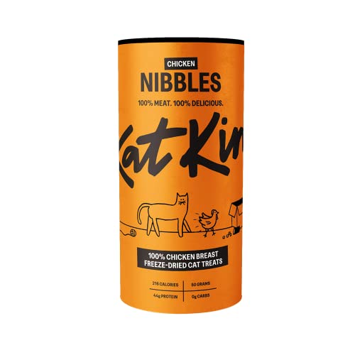 KatKin Chicken Nibbles (50g Tube): 100% Breast Freeze-Dried Cat Treats Delicious Fresh Chicken; Freeze-Dried to Protect Nutrition; Made in the UK for Cats and Kittens
