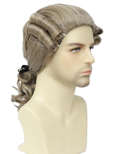 Image of Judge Colonial Wig Washington Halloween Costume Cosplay Party Wig Funny Crazy Wigs (Blonde)