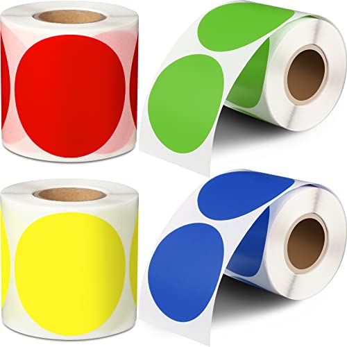 Étiquettes rondes de 5,1 cm en 4 couleurs assorties pour l'organisation de vos dossiers