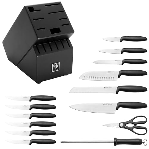 HENCKELS-Silver-Symmetry-Razor-Sharp-15-Piece-Stainless-Steel-Knife-Block-Set-Paring-Knife-Chef-Knife-Bread-Knife-German-Engineered-Informed-by-100-Years-of-Mastery-Dishwasher-Safe HENCKELS Silver Symmetry Razor Sharp 15 Piece Stainless Steel Knife Block Set Paring Knife Chef Knife Bread Knife German Engineered Informed by 100 Years of Mastery Dishwasher Safe