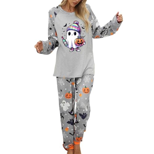 Ensemble de pyjama Halloween pour femme : vêtement de nuit 2 pièces doux pour la maison