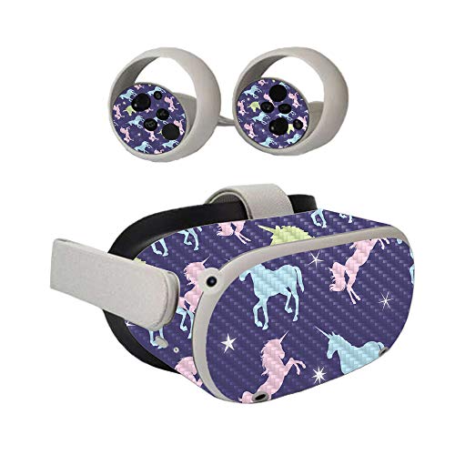Image of MightySkins Carbon Fiber Skin Compatible with Oculus Quest 2 - Unicorn Dream | Protective, Durable Textured Carbon Fiber Finish | Easy to Apply | Made in The USA (CF-OCQU2-Unicorn Dream)