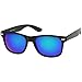 zeroUV - Classic Colored Mirror Lens Square Horn Rimmed Sunglasses for Men Women (3 Pack | Orange + Green-Blue + Silver)