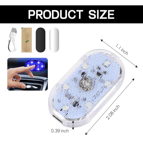 Lámparas LED interiores inalámbricas para auto 4 unidades miniatura 2