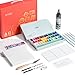 HIMI Deluxe 36 Colors Twin Cup Jelly Acrylic Paint Set, – Complete Art Kit with Pad, Spray, Palette, Brushes, Painting Knife, Foldable Frame for Beginners, Students & Artists