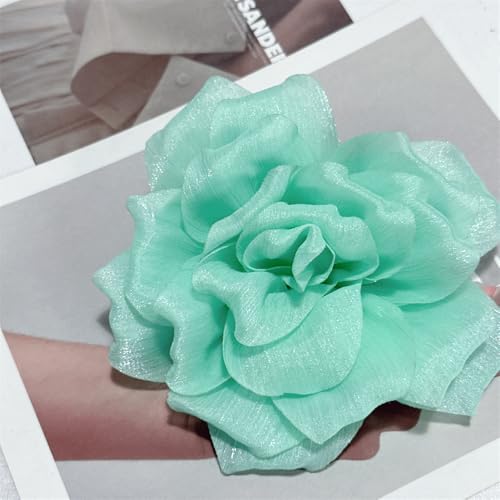 Image of Flash Camellia Flower Brooch Pin for Women Men Elegant Texture Fabric Dahlia Rose Floral Brooches Lapel Pins Dainty Wedding Holiday Party Costume Dress Accessories Jewelry