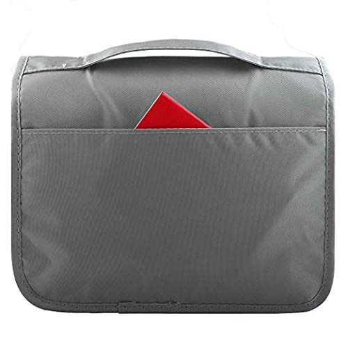 Image of Handcuffs Polyester Toiletry Kit Bag | Makeup | Pouch | Travel | Cosmetic | Storage | Organizer | Hanging | Grooming | Professional | Make Up | Artist | Case (Grey, 9.5 Cm, 24 X 20 X 9.5 Cm)