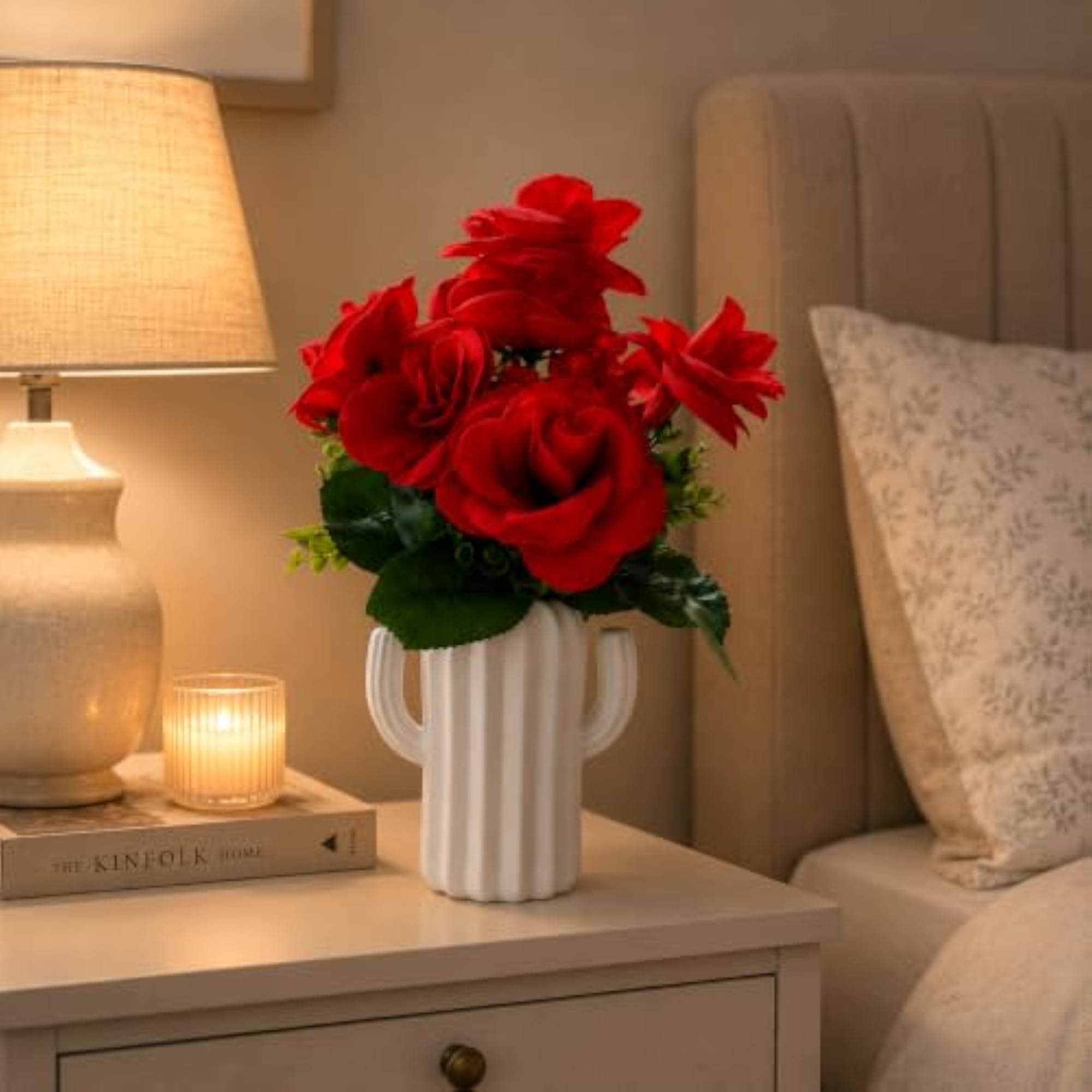 Sculptural Cactus Shaped Vase for Flowers, Minimalist Decor