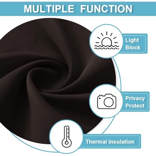 RYB HOME Classroom Door Window Cover, Blackout Shades for Classroom Windows and Doors Cover Lockdown Shades, Room Darkening Design Blocks Views, W 8 x L 36, 1 Panel, Brown