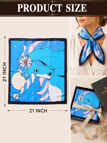 Image of Ravaiyaa - Attitude is everything Women Printed Silk Bandana 21 x 21 Inch Square Headband & Hair Wrap, Soft & Versatile | Fashion Neck Wrap