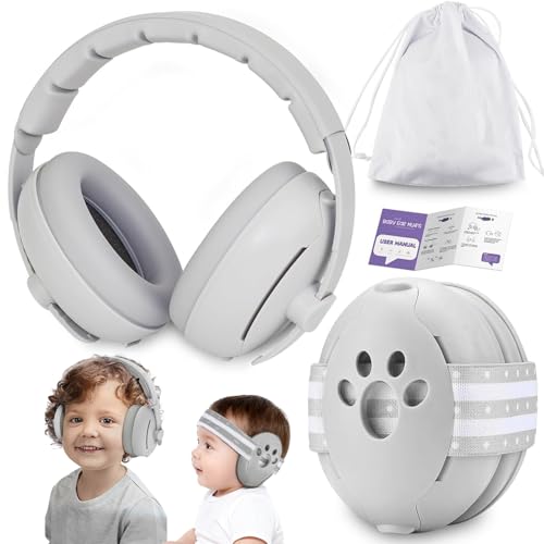 Baby Gehörschutz Kopfhörer | 2-in-1 Design | Bis 25dB Lärmreduzierung | Für Flugzeug & Alltag