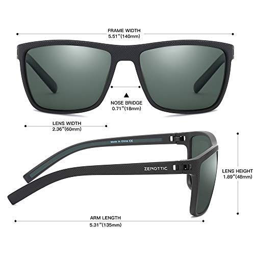 Image of ZENOTTIC Polarized Sunglasses for Men Lightweight TR90 Frame UV400 Protection Square Sun Glasses
