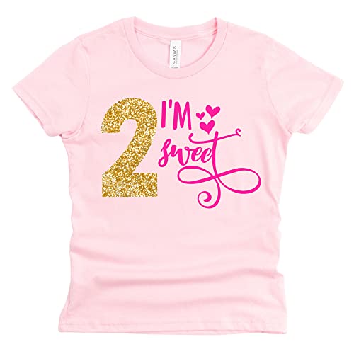 Two Sweet | Number Two Shirt Toddler Girl | Pink and Gold Toddler Outfit | Valentines Day Shirt