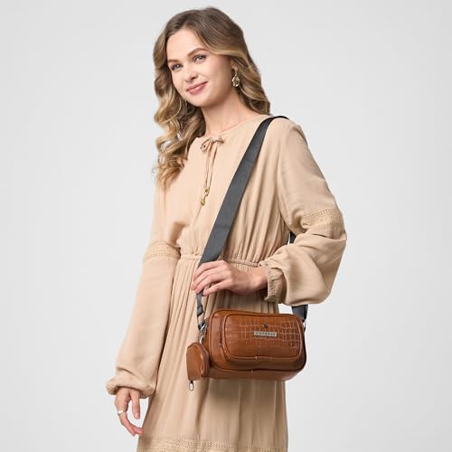 Image of Caprese Jena Medium Sling Bag for Women with Adjustable Strap & Detachable Pouch for Comfortable Wear | Zipper Closure | Versatile Handbag for Everyday Use, Travel, and Special Occasions