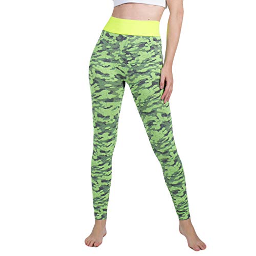 Preisvergleich Produktbild Yogahosen Camouflage Damen Nahtlose Frauen gestrickte Yogahosen Hose mit Nahtloser Hose Gamaschen Elastische Hose Hohe Taille Capris Sporthosen Große Größen