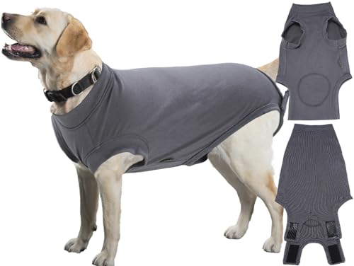 Image of Dog Surgery Recovery Suit, Recovery Suit for Dogs Male Female Spay & Neuter, Anti-Licking Surgical Onesie for Dogs After Surgery Wear, Dog Cone Alternative (Blank Grey, XL)
