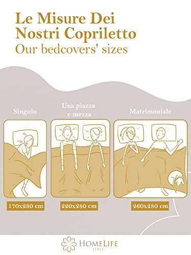 HomeLife Copriletto Singolo Estivo Cotone Piquet