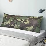 Camouflage Body Pillow Cover Military Army Green Camo Hunting Forest Long Pillow Case Protector with
