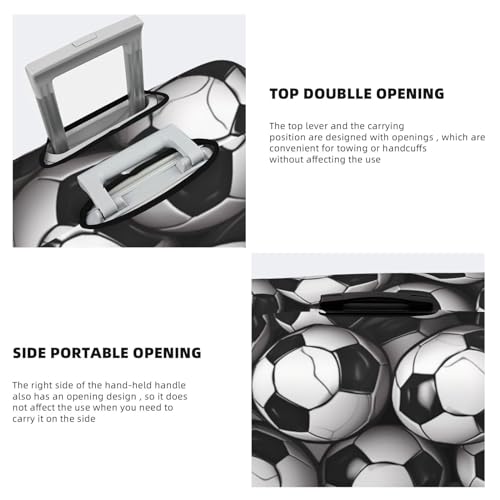 Travel Luggage Cover for Suitcase Elastic Suitcase Protector Black and White Soccer Ball Pattern Suitcase Covers Washable Suitcase Protective Cover Dust-proof Luggage Covers Fit 18-32 Inch Luggage4