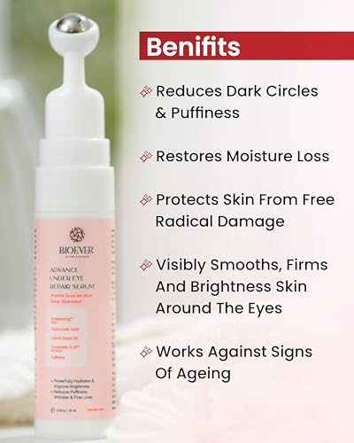 Image of Under Eye Serum with ameyezing, Ceramide CLR /Caffeine /Hyaluronic Acid /Carrot Seed Oil | For Reduce Dark Circles, Puffiness, reduce Wrinkles, Crows Feet, hydrates your skin -10ML