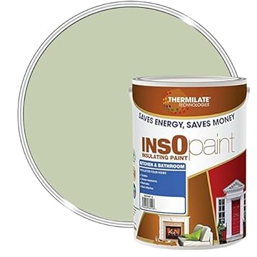 InsOpaint Advance Energy Saving Paint Sage Green 5L – Tough Acrylic Emulsion for Kitchens & Bathrooms – Mould Resistant, Anti Condensation & Washable – Thermal Insulation Coating for Walls & Ceilings