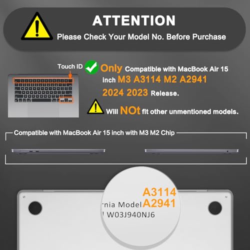 Image of MOSISO Compatible with MacBook Air 15 inch Case M5 M4 M3 M2, Frost Clear | Ultra Thin Hard Case,Precision Color & Anti-Fingerprint -Compatible with MacBook Air 15.3 inch A3241 A3114 A2941 2026-2023