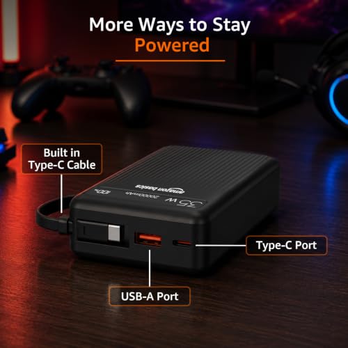 Amazon Basics 20000mAh 35W Fast Charging Power Bank, Black - Image 7