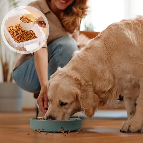 Contenedor de comida para perros hermético de plástico de 8 lbs multiusos con tapa 5