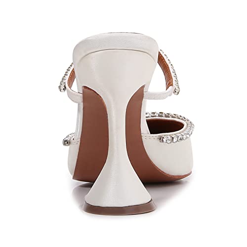 Vertundy Women's Mule Heels Rhinestones Strappy Stiletto Slide Pumps Slip On Sexy High Heels Sandals Closed Pointed Toe Backless Dressy Wedding Party Summer Shoes4