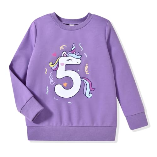 Honeybaby 5th Birthday Shirt for Girls 5 Year Old Five Birthday Sweatshirt