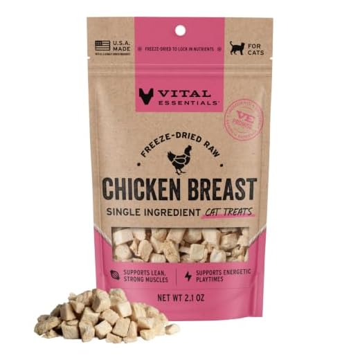 Vital Essentials Freeze Dried Cat Treats, Chicken Breast, 2.1 oz Bag