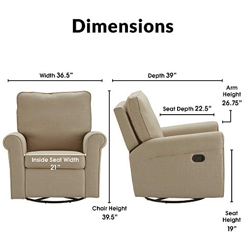 Sillón reclinable giratorio poliéster beige miniatura 3