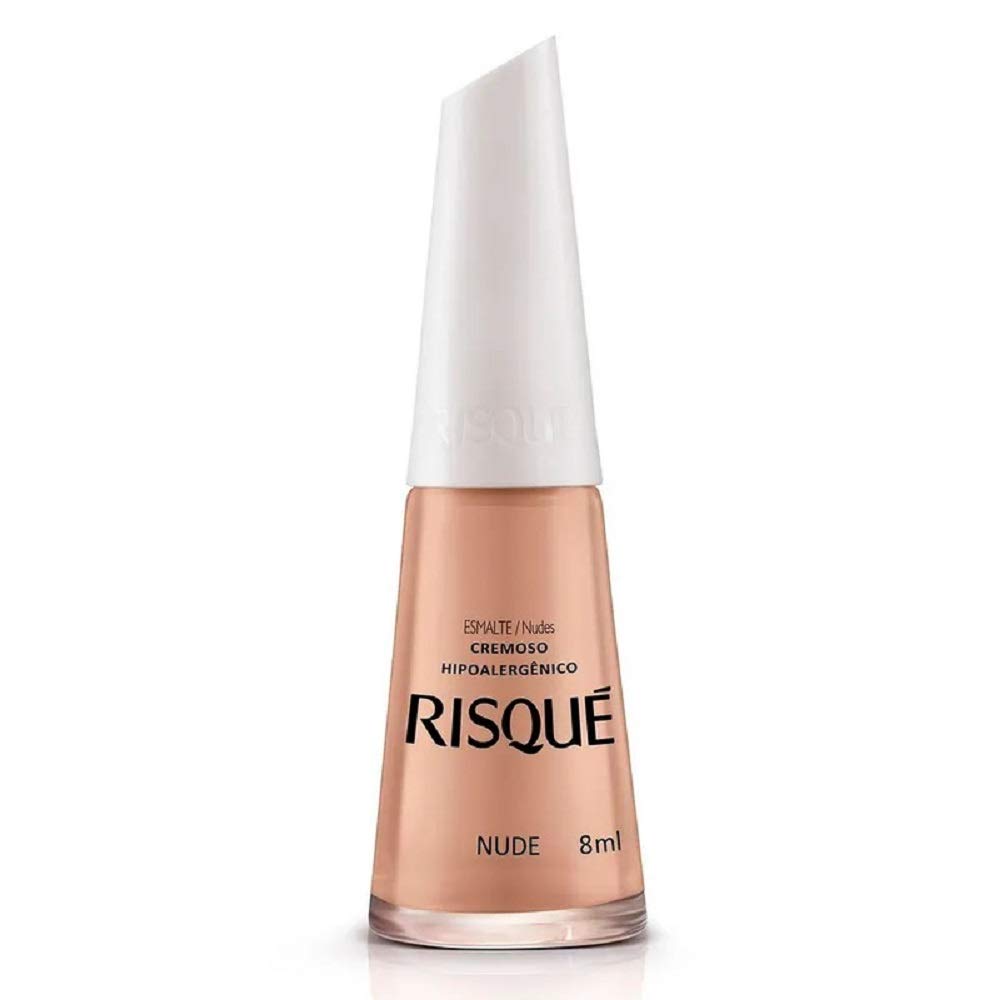 Nail Polish Risque Nude | Esmalte de Unhas | Fast Dry, Hypoallergenic, Long-Lasting, Extra Sparkle, Made in Brazil | Nude, 0.3 oz, 8ml