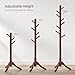 VASAGLE Solid Wood Coat Rack, Free Standing Tree-Shaped Coat Rack with 8 Hooks, 3 Height Options, for Clothes, Hats, Bags, Living Room, Bedroom, Home Office, Dark Walnut URCR01WN