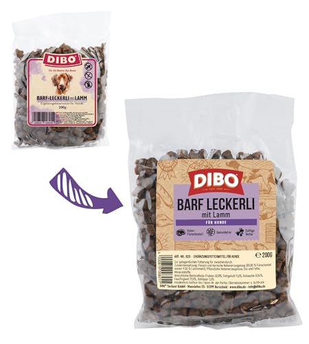 Dibo Barf Leckerli, 200g Pferd, Wild, Strauß, Lamm, Ente Hundesnack klein und praktisch Trainings Hundeleckerlies zuckerfrei, gesund und lecker (Lamm)