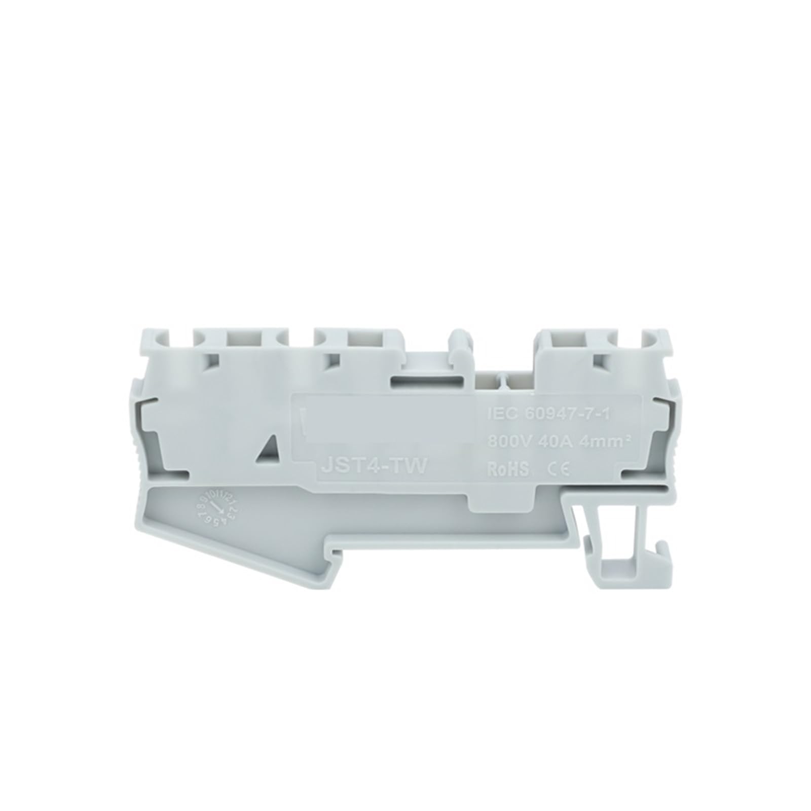 Connecteur de Rail Din ST4-TW, cage à ressort, 3 contacts, 4 Mm², 12awg, câble électrique, fil d'alimentation, 10 pièces