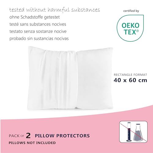 Twillie Set of 2 Waterproof Pillow Protectors 40 x 60 cm, Oeko Tex® Certified, Anti-Mite, Made in Europe - Image 3