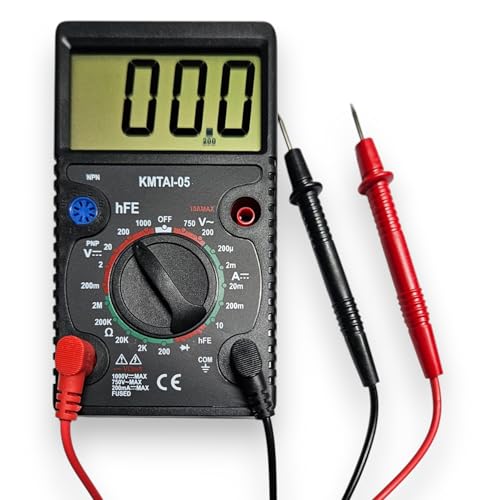 Terryshop74 Tester Multimetro Digitale Professione Cavi Puntali Multimeter, Tester Portatile Con Cavi Puntali