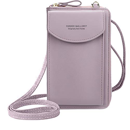 ZhengYue - Cartera de piel para mujer Morado morado Tamaño libre