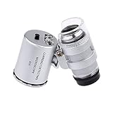 LED Illuminated Portable 60X Jewelers Loupe Magnifier - with LED & UV Lights Magnifying Eye Loop...