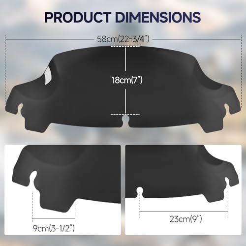 Image of Black 7 inch Motorcycle Wave Windshield Windscreen Compatible for Harley 2014-2024 Harley Davidson Touring Street Glide /Electra Glide /Ultra Limited /Tri Glide FLHT FLHX FLHXS FLHTK