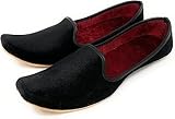 BombayFlow HRITHIK Punjabi Jutti Indian Flats Handmade Shoes - Khussa Shoes, Indian Wedding, Sherwani, Kurta, Mojari Shoe (Black, Numeric_8)