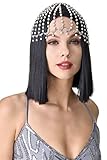 BABEYOND Vintage 1920s Crystal Flapper Cap Headpiece Roaring 20s Gatsby Pearl Rhinestone Flapper Cap Headpiece 1920s Gatsby Accessories (Style 3)