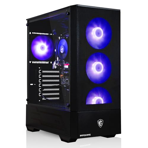 HYPER BYTE® Gaming Pc Essential - Computer con AMD Ryzen 3 3200G 4,0 GHz | Vega 8 | 16 GB RAM DDR4 | Disco rigido SSD 256 GB | Desktop tower per gamer | WLAN | Windows 11 Pro