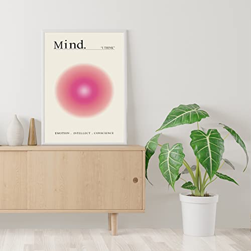 Aura Poster Canvas Angel Numbers Canvas Wall Art Aura Spiritual Poster Mind Body Soul Picture Pink Preppy Wall Decor Angel Number Prints Pink Orange Painting For Living Room Bedroom 16X24Inch Unframed #TOP3
