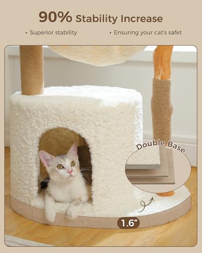 Árbol Moderno para Gatos Grandes de Madera con Hamaca y Rascador miniatura 3