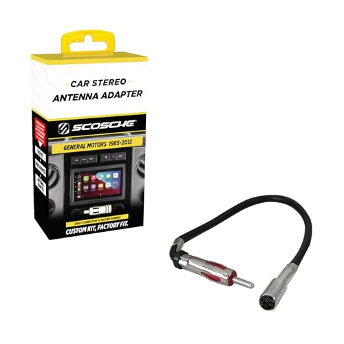 Scosche MDA1B Micro/Delco Antenna Adapter for Aftermarket Car Stereo Compatible with Select 1985-2013 GM and Import Vehicles - Car Radio Antenna Adapter - Car Audio Adapter - See Fit Guide for Vehicle