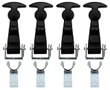 TYHI 4-Pack Heavy-Duty Rubber Latches for RV Battery Boxes, Toolboxes, Tool Sheds, Utility Sheds & Pet Houses - Shockproof, Corrosion-Resistant & Easy to Install